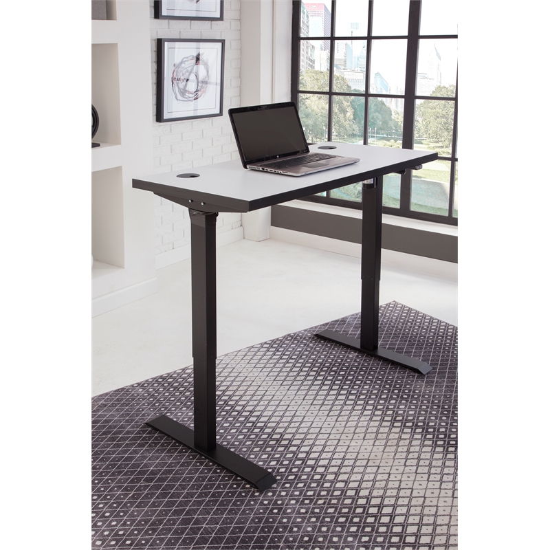 Martin Furniture Modern Wood Sit/Stand Desk in White Cymax Business