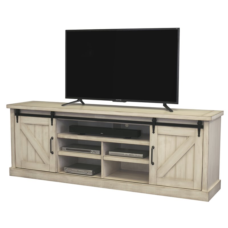 Martin Furniture Avondale Solid Wood TV Stand in Weathered White