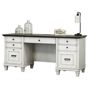 martin furniture solid wood credenza desk in white