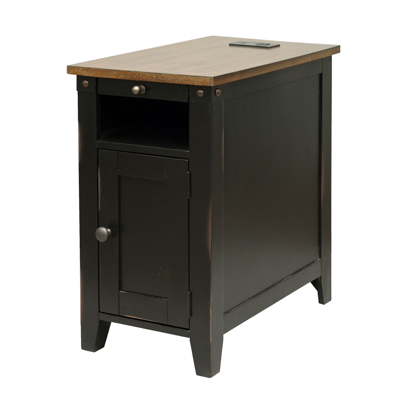 Rustic End Table Side Table Accent Table Fully Assembled Wood Black