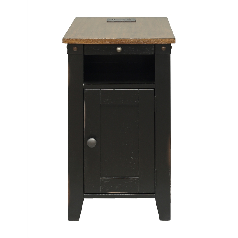 Rustic End Table Side Table Accent Table Fully Assembled Wood Black