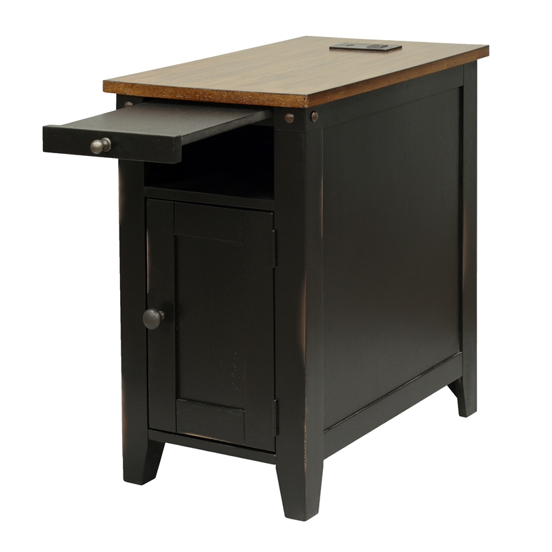 Rustic End Table Side Table Accent Table Fully Assembled Wood Black