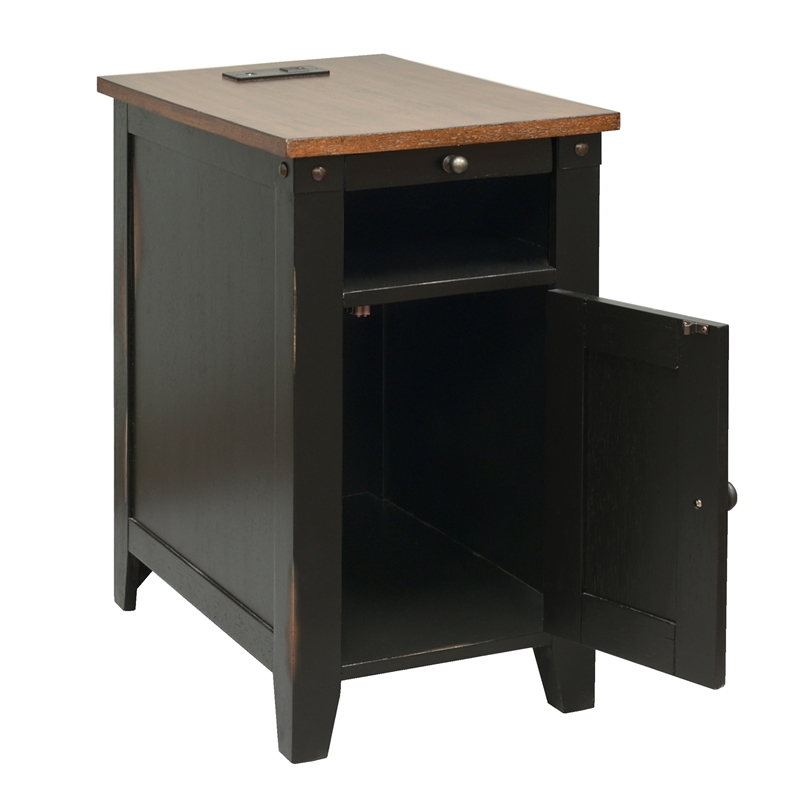 Rustic End Table Side Table Accent Table Fully Assembled Wood Black