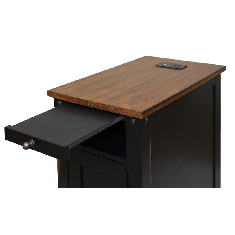 Rustic End Table Side Table Accent Table Fully Assembled Wood Black