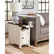 Rustic End Table Wood Side Table Accent Table Fully Assembled White