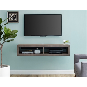 wall mounted wood tv console entertainment center wall decor 48-inch brown