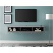 Wall Mounted Wood TV Console Entertainment Center Wall Decor 60-inch Gray