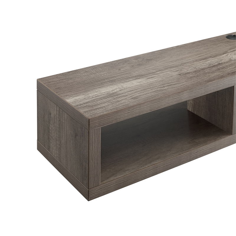 Wall Mounted Wood TV Console Entertainment Center Wall Decor 60-inch Brown