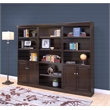 Fulton Executive Wood Bookcase With Doors Office Storage Cabinet Office Brown