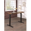 Rustic Electric Sit/Stand Desk Height Adjustable Wood Table Brown