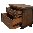 Rustic Wood Lateral File With Legal/Letter File Drawer Fully Assembled Brown
