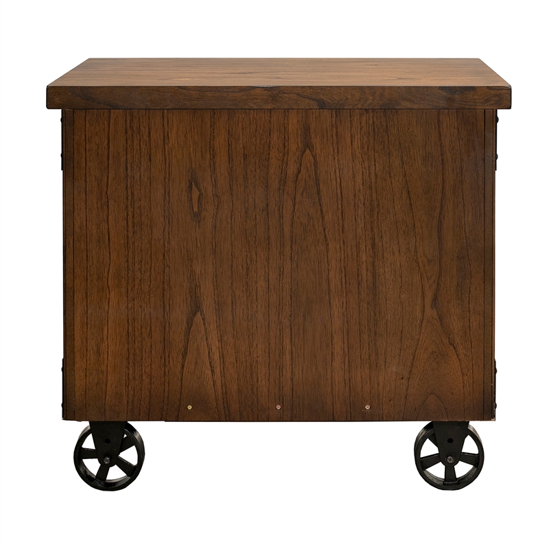 Rustic Wood Lateral File With Legal/Letter File Drawer Fully Assembled Brown