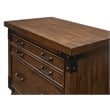 Rustic Wood Lateral File With Legal/Letter File Drawer Fully Assembled Brown