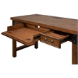 Rustic Wood Writing Desk Writing Table Office Desk With Power Center Brown