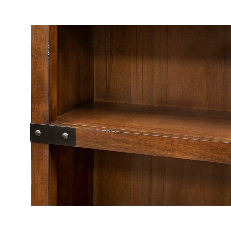 Rustic Open Wood Bookcase Office Shelving Storage Cabinet Fully Assembled Brown