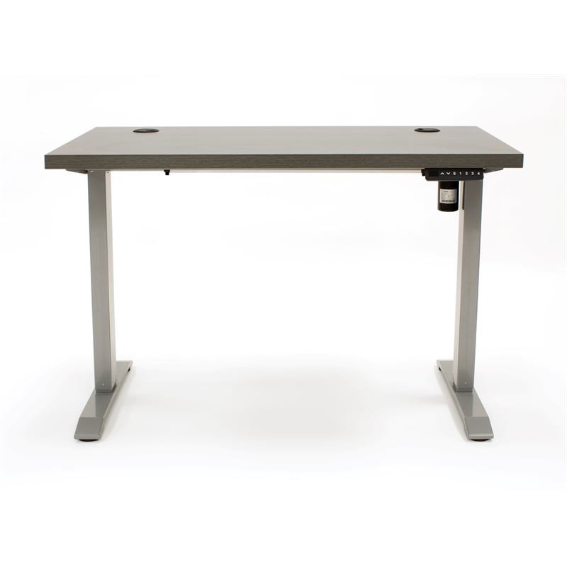 Electric Height Adjustable Desk Laminate Wood Sit-Stand Table Office Desk Gray
