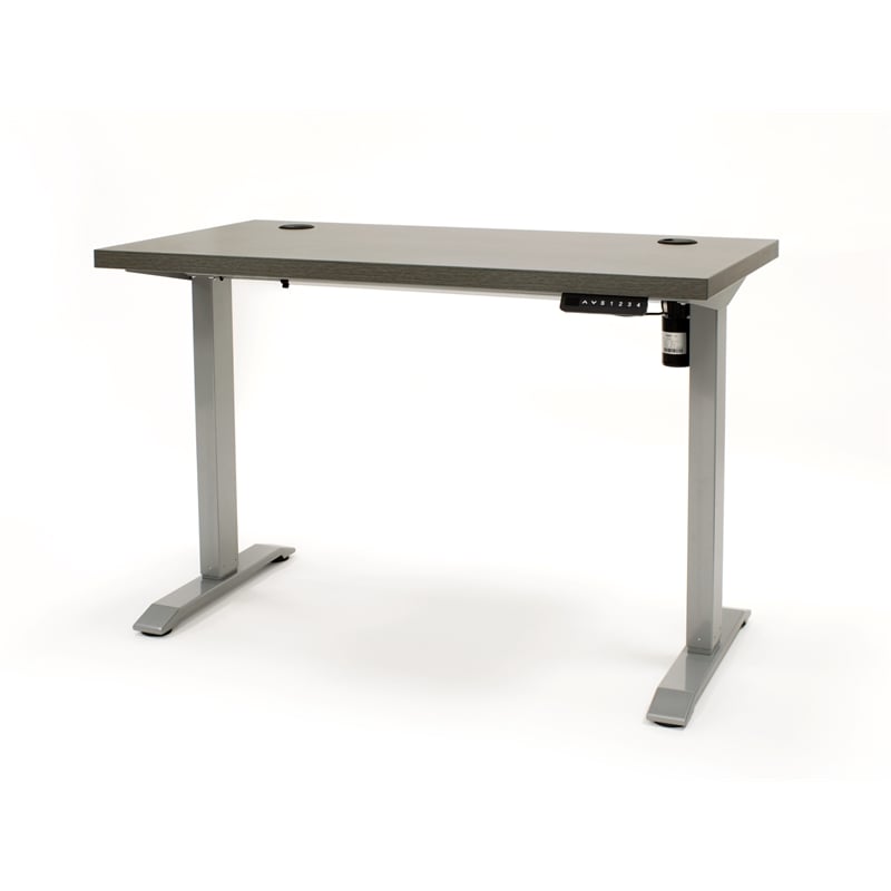Electric Height Adjustable Desk Laminate Wood Sit-Stand Table Office Desk Gray
