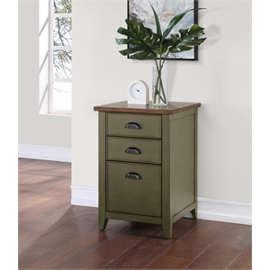 farmhouse three drawer wood file cabinet green wood fully assembled
