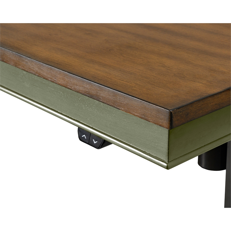 Farmhouse Electric Sit/Stand Desk Height Adjustable Green Wood