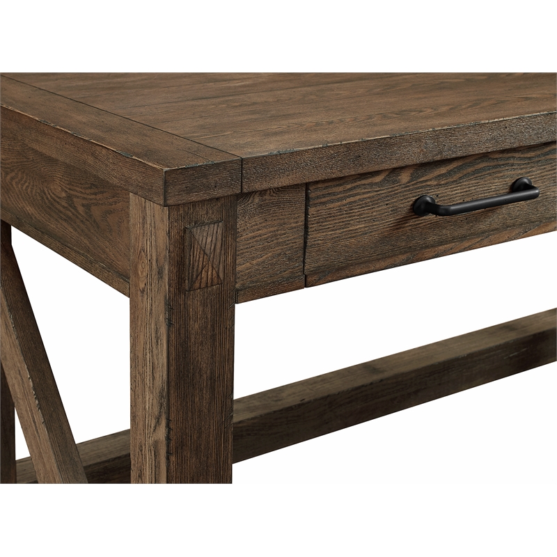 Martin Furniture Avondale Wood Writing Desk with USB Connections in Brown
