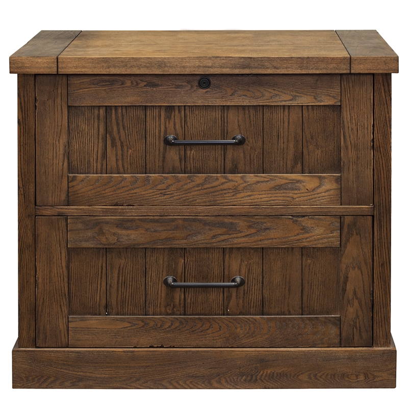 Avondale Wood Lateral File With Locking File Drawer Fully Assembled Brown