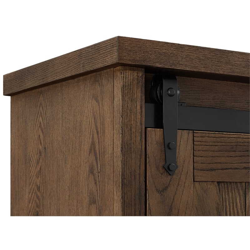 Martin Furniture Avondale 8-Shelf Wood Bookcase with Sliding Door in Brown