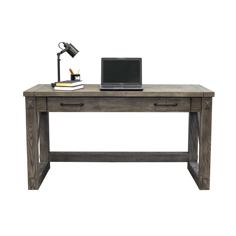 Avondale Writing Desk Writing Table Wood Office Desk Finished all Sides Gray