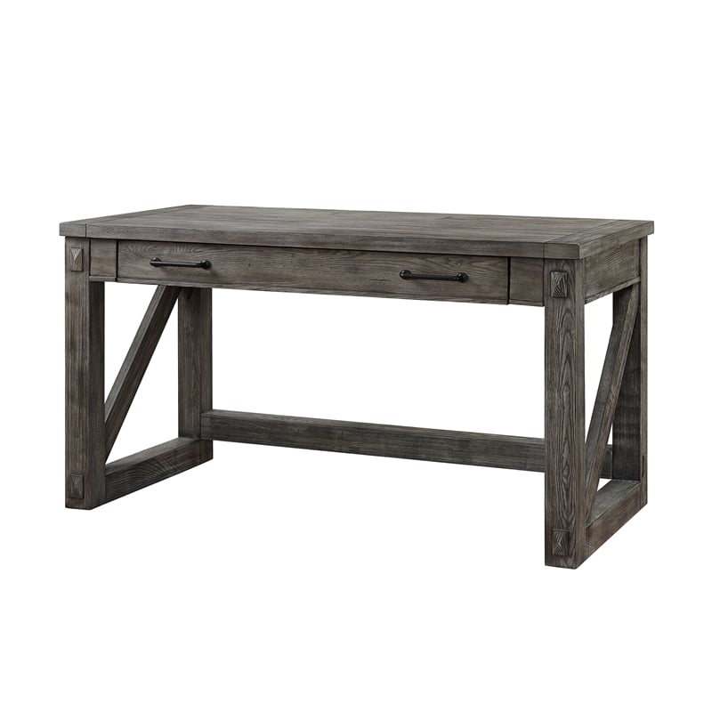 Avondale Writing Desk Writing Table Wood Office Desk Finished all Sides Gray