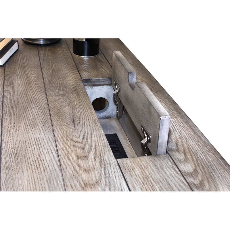 Avondale Writing Desk Writing Table Wood Office Desk Finished all Sides Gray