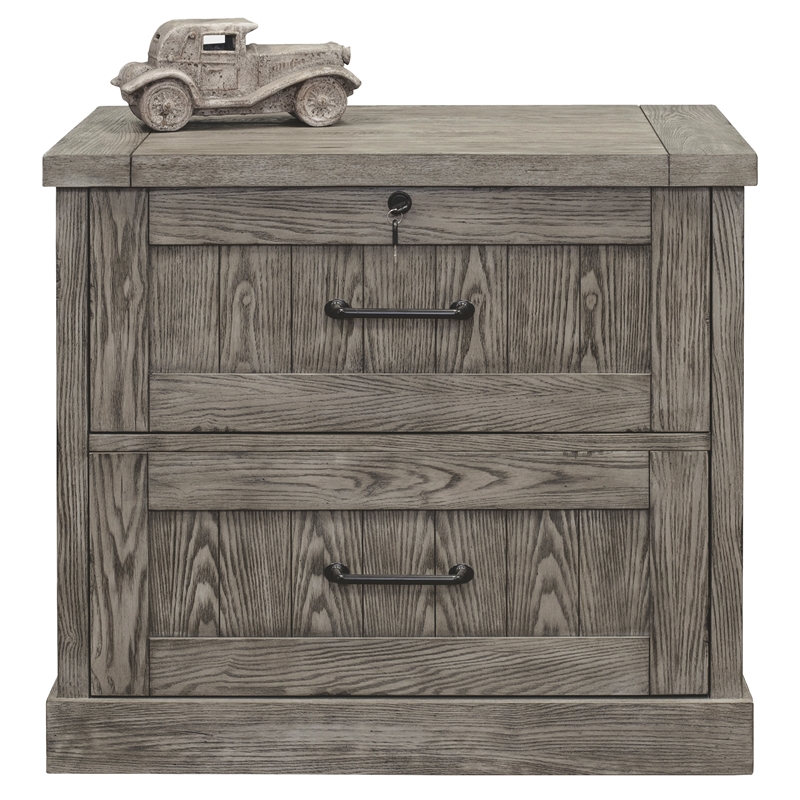 Martin Furniture Avondale 1-Drawer Wood Lateral File in Gray