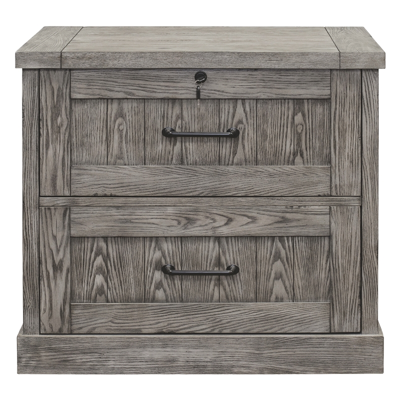Martin Furniture Avondale 1-Drawer Wood Lateral File in Gray