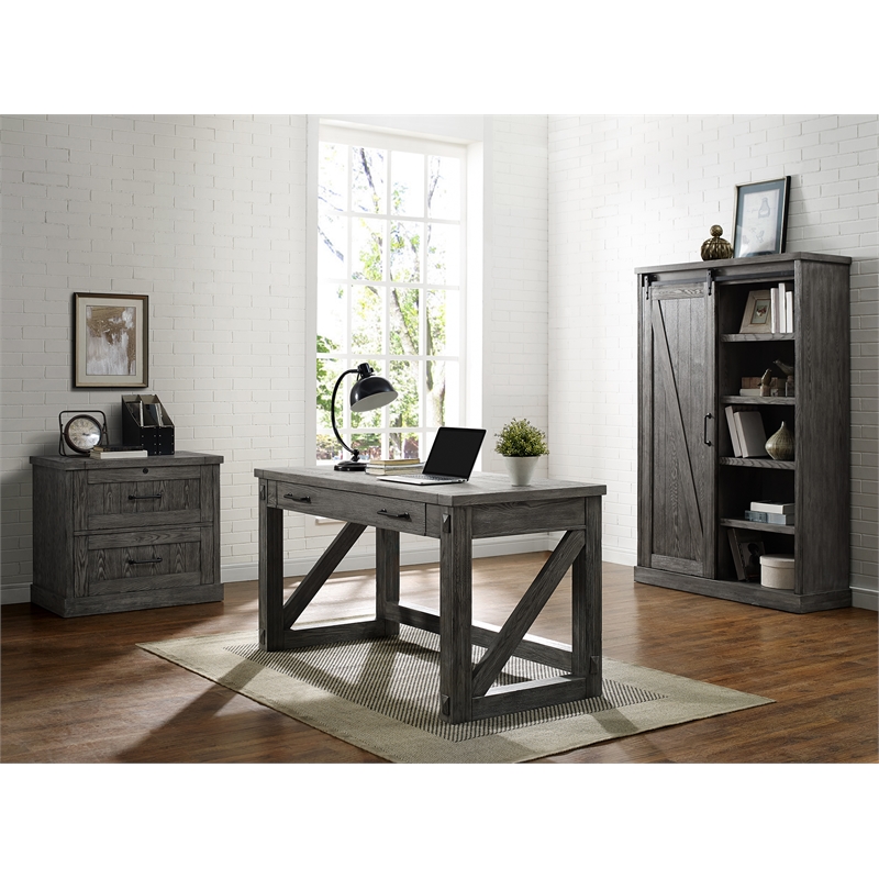 Martin Furniture Avondale 1-Drawer Wood Lateral File in Gray