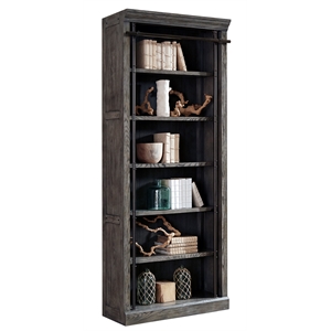 avondale 8' tall wood bookcase display shelf for office fully assembled gray
