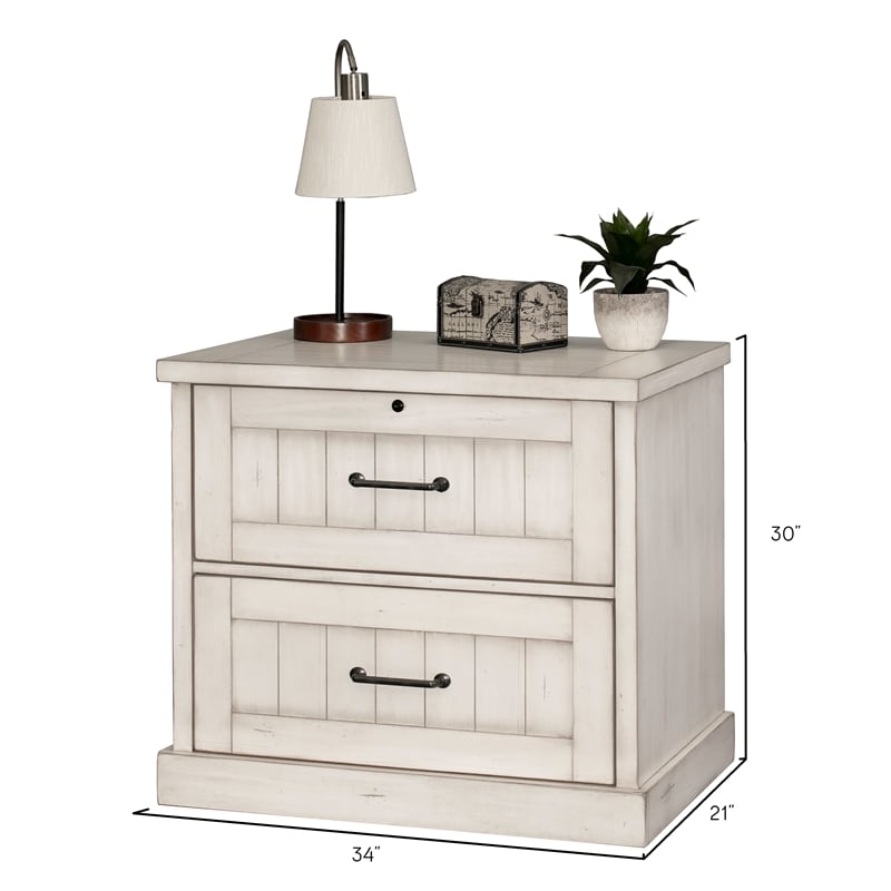 Avondale Wood Lateral File With Locking File Drawer Fully Assembled White