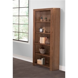rustic open wood bookcase bookcase shelves storage center fully assembled brown