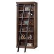 Avondale 8' Tall Bookcase Wall With Ladder Storage Organizer Display  Brown