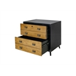 Mid-Century Wood Lateral File Storage File Drawer Fully Assembled Black Wood
