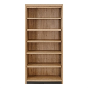 contemporary open wood laminate bookcase fully assembled light brown