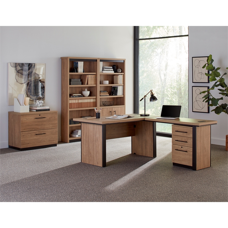 Martin Furniture Contemporary Wood Lateral File Cabinet in Light Brown Laminate