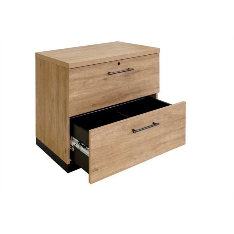Martin Furniture Contemporary Wood Lateral File Cabinet in Light Brown Laminate
