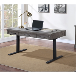 avondale wood electronic sit/stand desk table gray