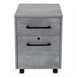 Modern Two Drawer Wood Laminate File Cabinet Fully Assembled Concrete Gray