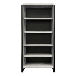 Modern Open Wood Laminate Bookcase Bookcase Fully Assembled Concrete Gray