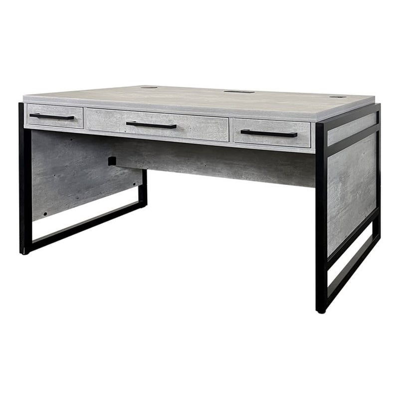 Modern Wood Laminate Office Writing Desk Office Storage  Concrete Gray