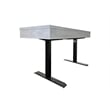 Modern Wood Laminate Office Electronic Sit Stand Desk  Concrete Gray