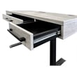 Modern Wood Laminate Office Electronic Sit Stand Desk  Concrete Gray