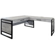 Modern Wood Laminate Open L-Desk and Return Corner Desk Concrete Gray