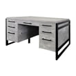 Modern Wood Laminate Double Pedestal Executive Desk Concrete Gray