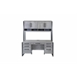 Contemporary Wood Laminate Hutch Office Storage Fully Assembled Gray