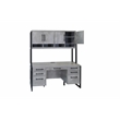 Contemporary Wood Laminate Hutch Office Storage Fully Assembled Gray